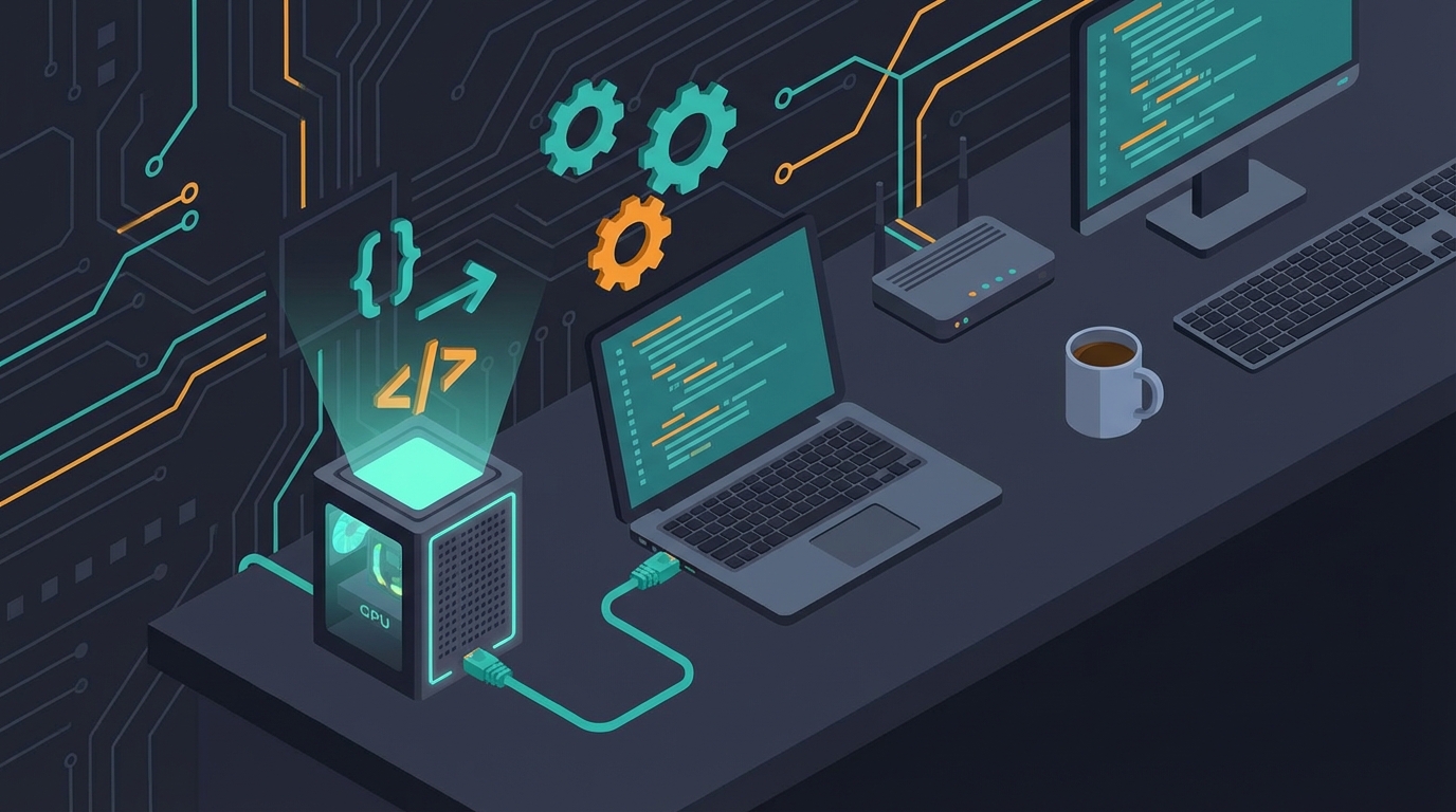 A local AI coding stack with Ollama serving models to Continue.dev in VS Code and Open WebUI in the browser